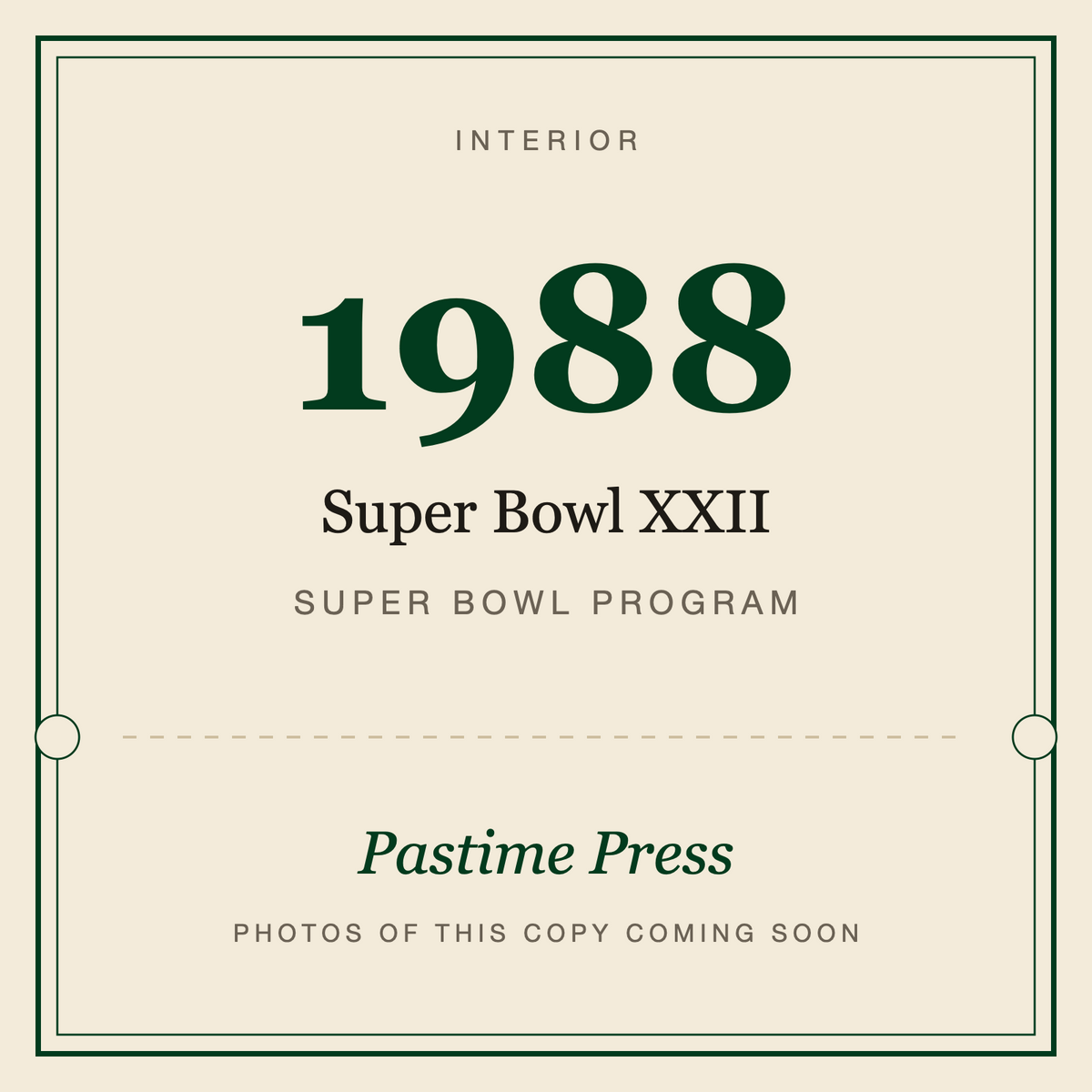 1988 Super Bowl XXII Program, interior