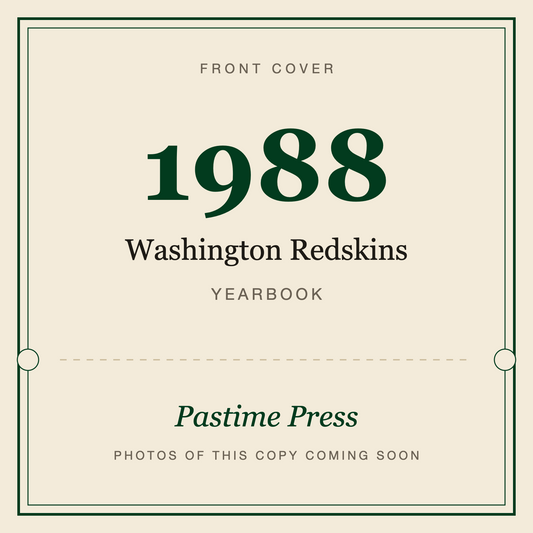 1988 Washington Redskins Yearbook, front cover