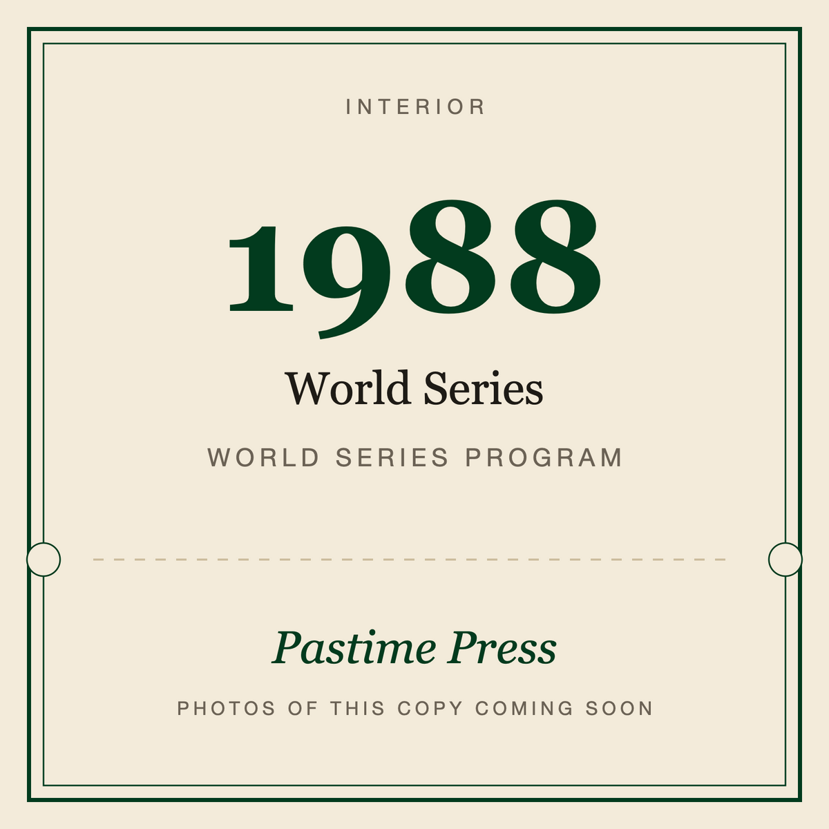 1988 World Series Program, interior