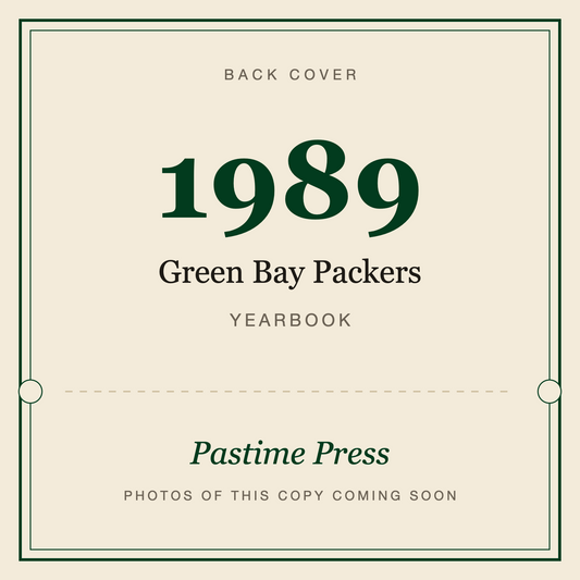 1989 Green Bay Packers Yearbook, back cover
