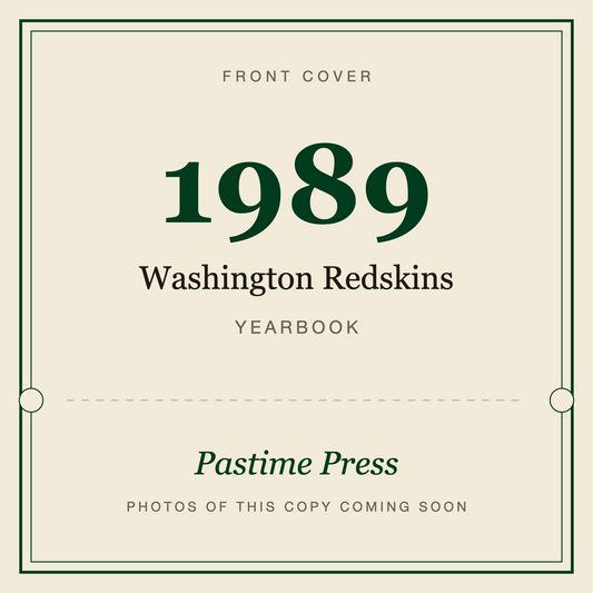 1989 Washington Redskins Yearbook, front cover