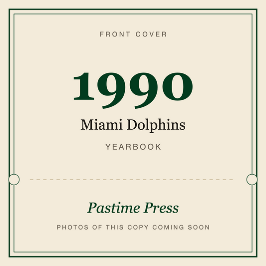 1990 Miami Dolphins Yearbook, front cover