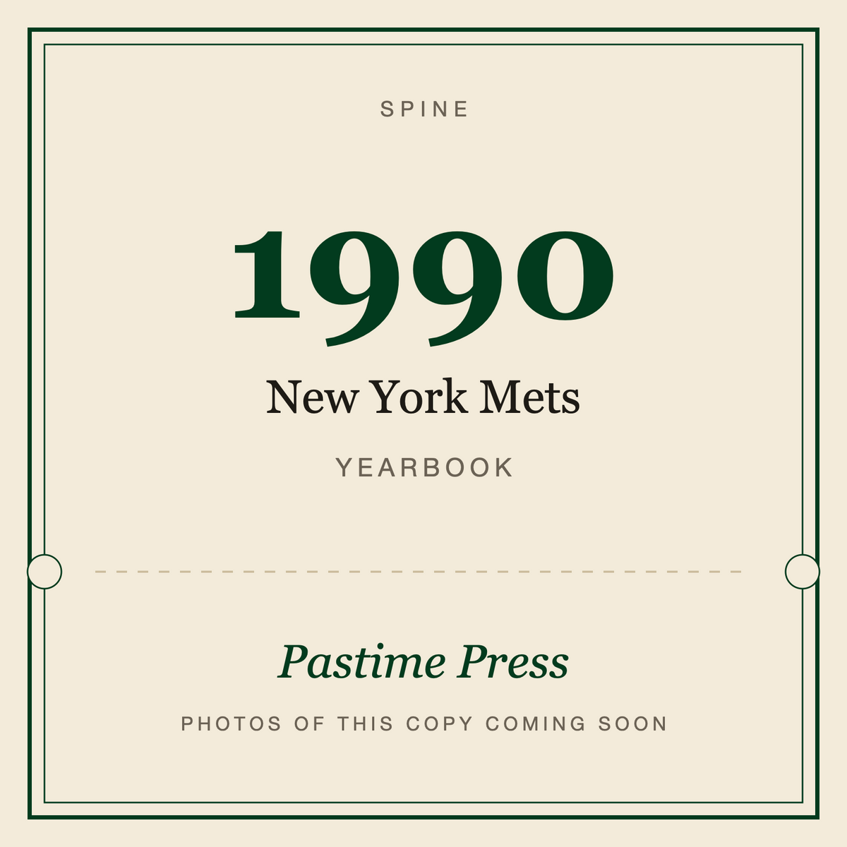 1990 New York Mets Yearbook, spine