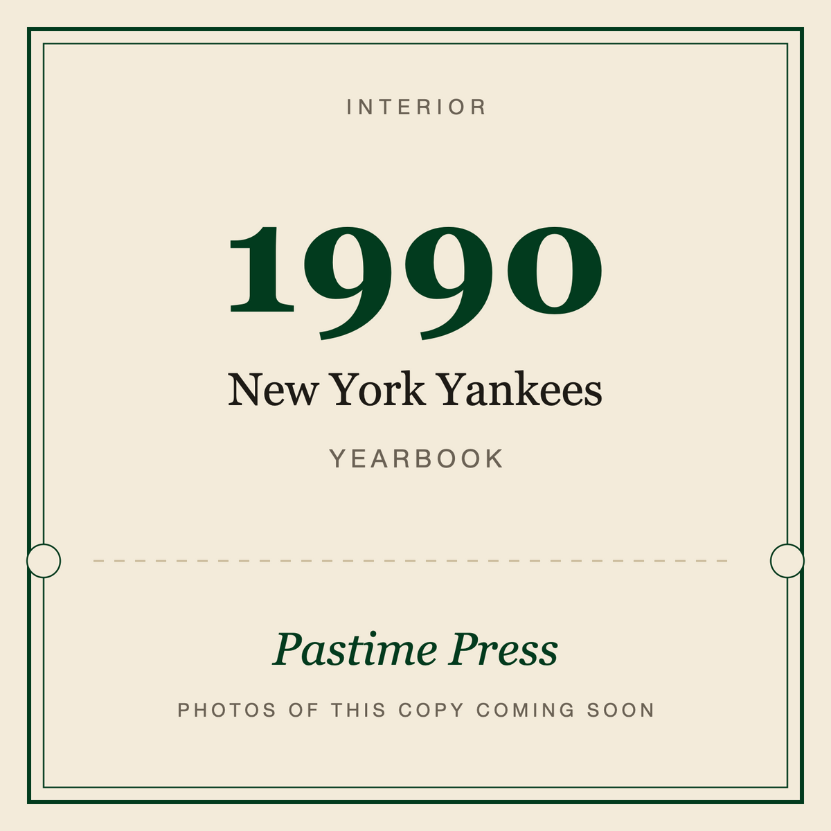 1990 New York Yankees Yearbook, interior