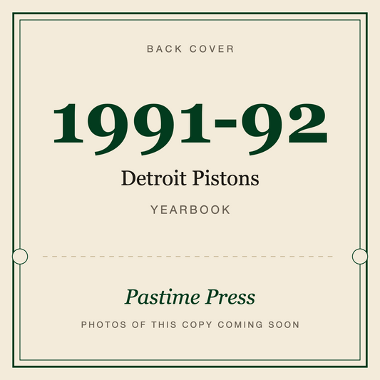 1991-92 Detroit Pistons Yearbook, back cover