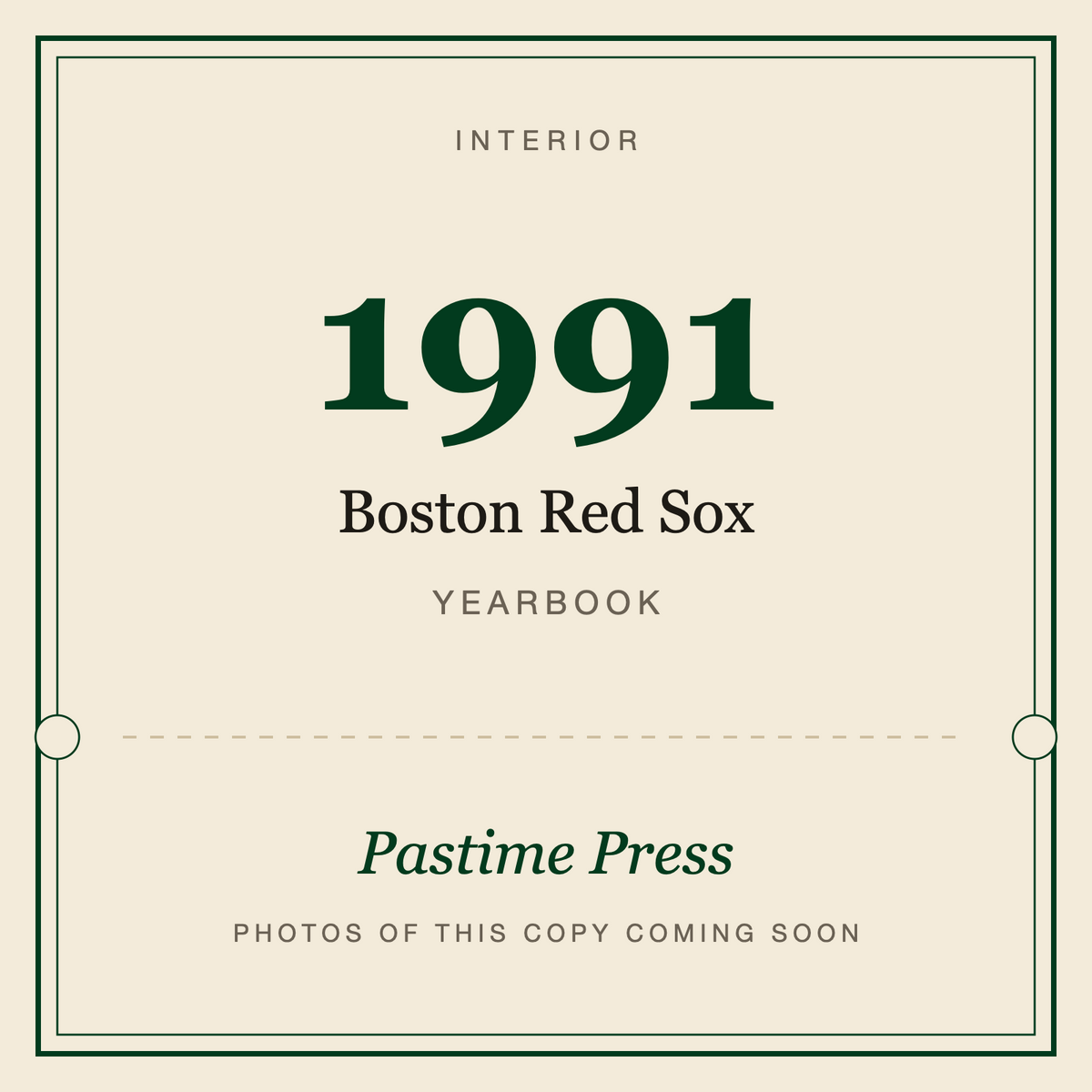 1991 Boston Red Sox Yearbook, interior