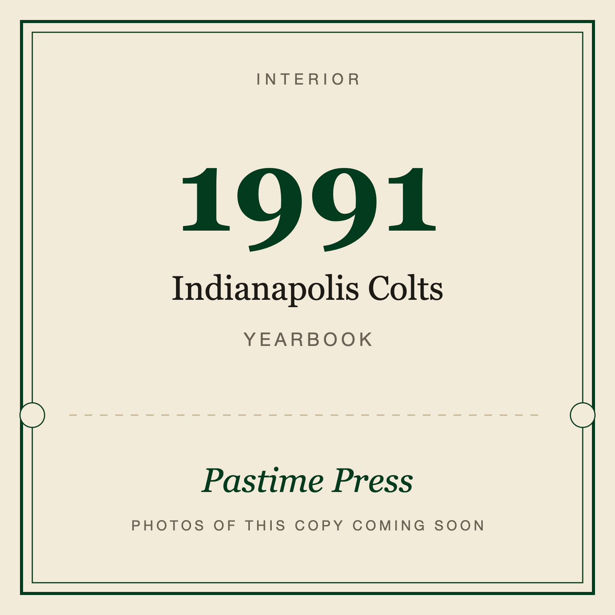 1991 Indianapolis Colts Yearbook, interior