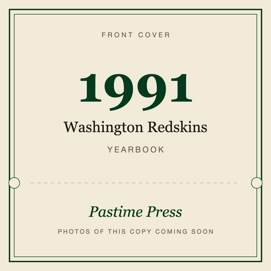 1991 Washington Redskins Yearbook, front cover
