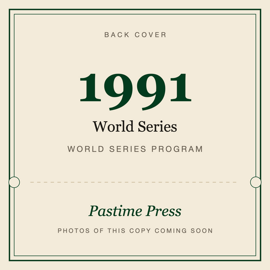 1991 World Series Program, back cover