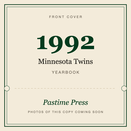 1992 Minnesota Twins Yearbook, front cover