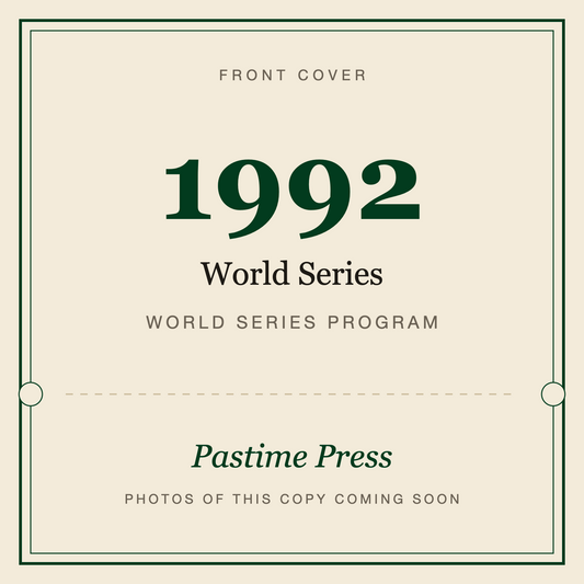 1992 World Series Program, front cover