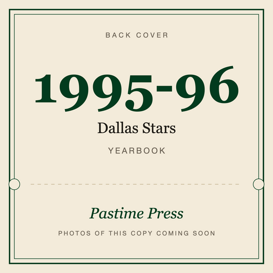 1995-96 Dallas Stars Yearbook, back cover