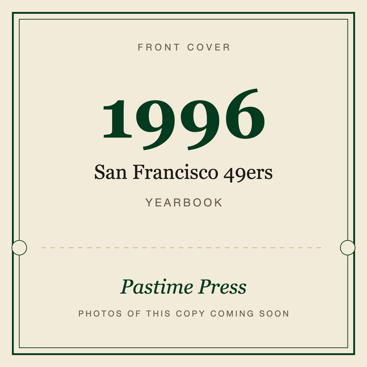 1996 San Francisco 49ers Yearbook, front cover