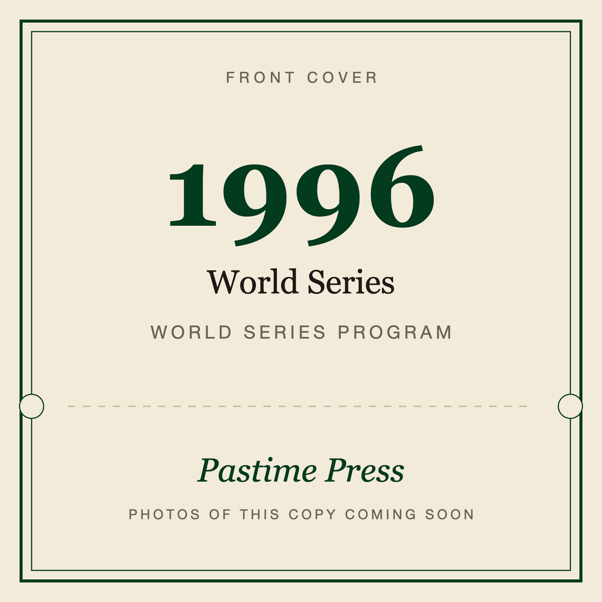 1996 World Series Program, front cover
