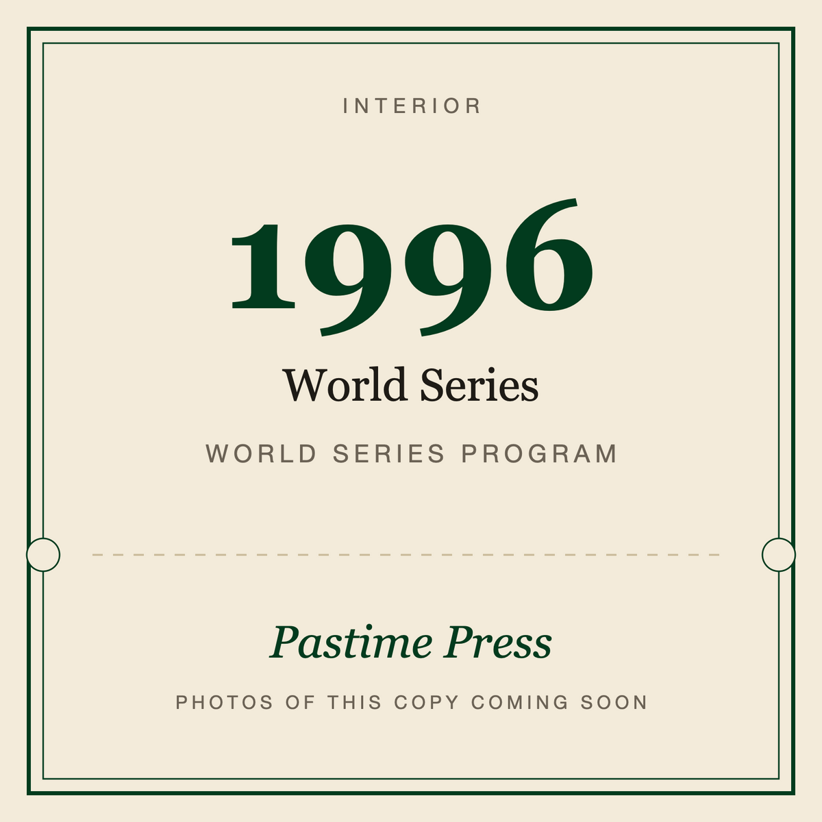 1996 World Series Program, interior