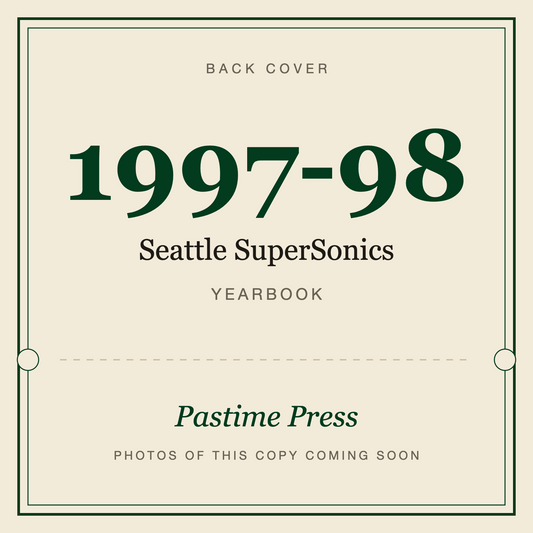 1997-98 Seattle SuperSonics Yearbook, back cover
