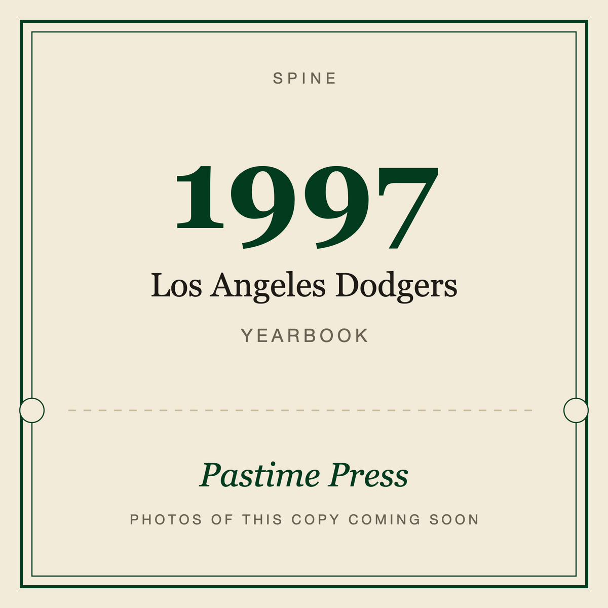 1997 Los Angeles Dodgers Yearbook, spine
