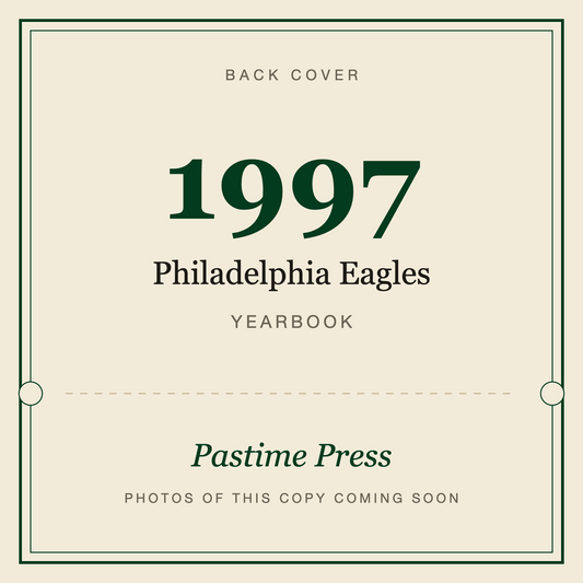 1997 Philadelphia Eagles Yearbook, back cover