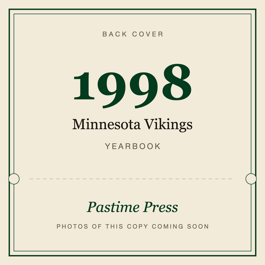 1998 Minnesota Vikings Yearbook, back cover
