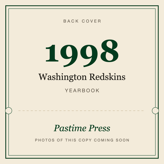 1998 Washington Redskins Yearbook, back cover