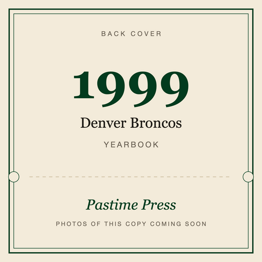 1999 Denver Broncos Yearbook, back cover