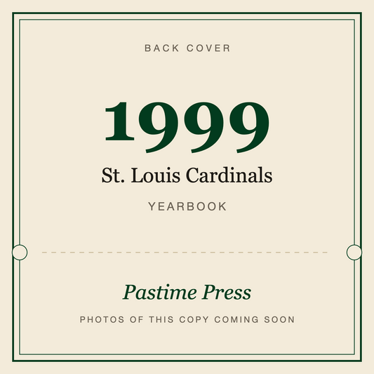 1999 St. Louis Cardinals Yearbook, back cover
