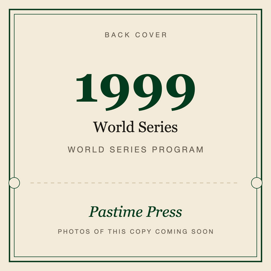 1999 World Series Program, back cover