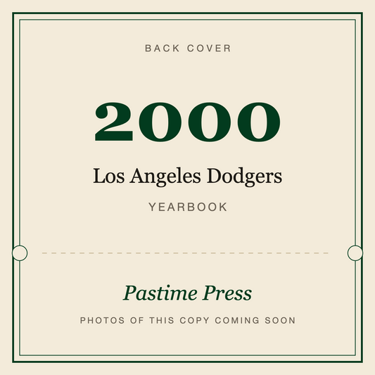 2000 Los Angeles Dodgers Yearbook, back cover