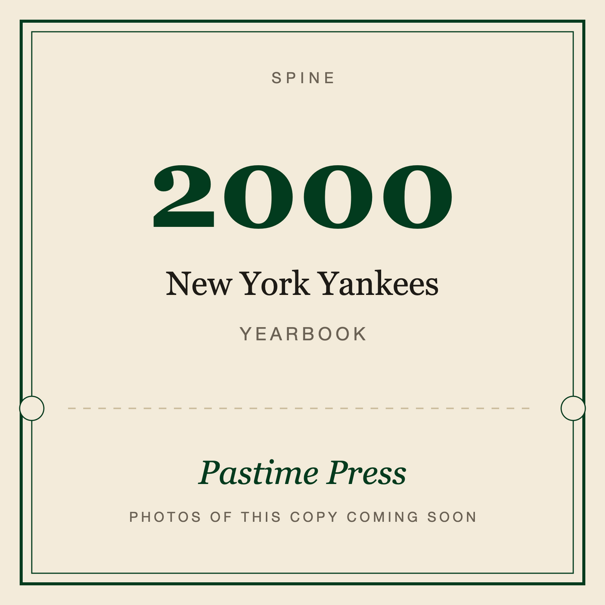 2000 New York Yankees Yearbook, spine