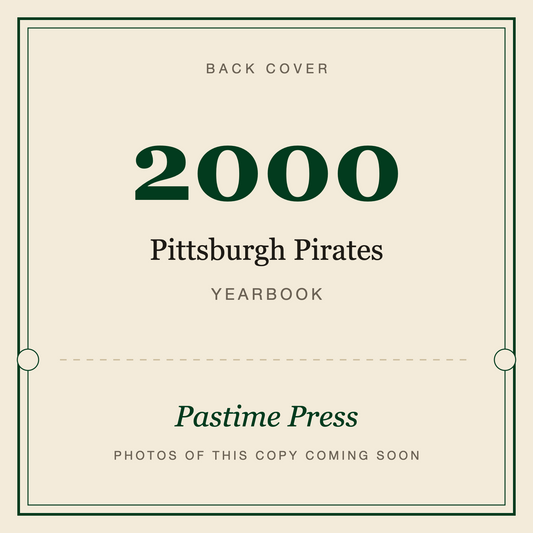 2000 Pittsburgh Pirates Yearbook, back cover