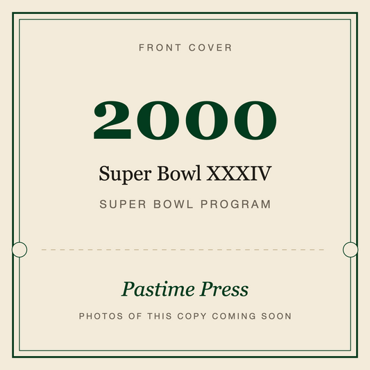 2000 Super Bowl XXXIV Program, front cover