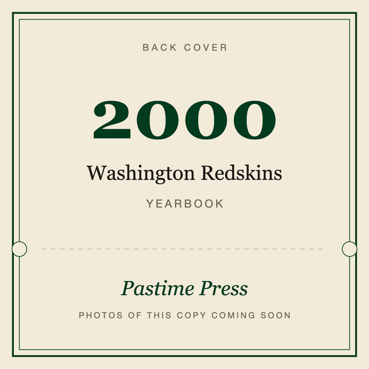 2000 Washington Redskins Yearbook, back cover