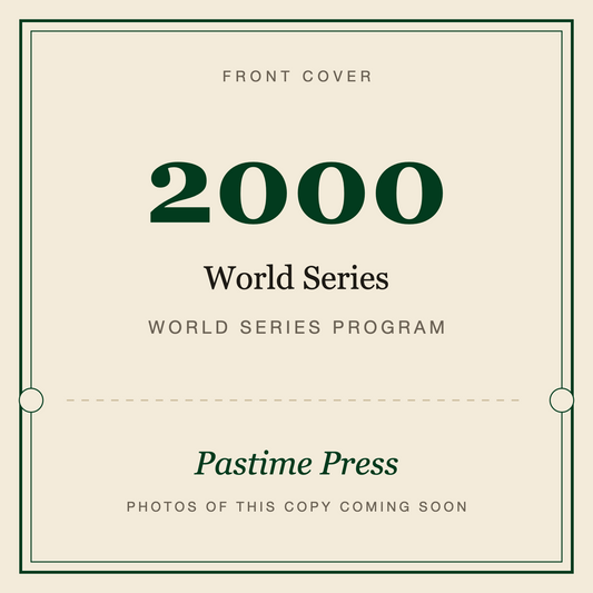2000 World Series Program, front cover