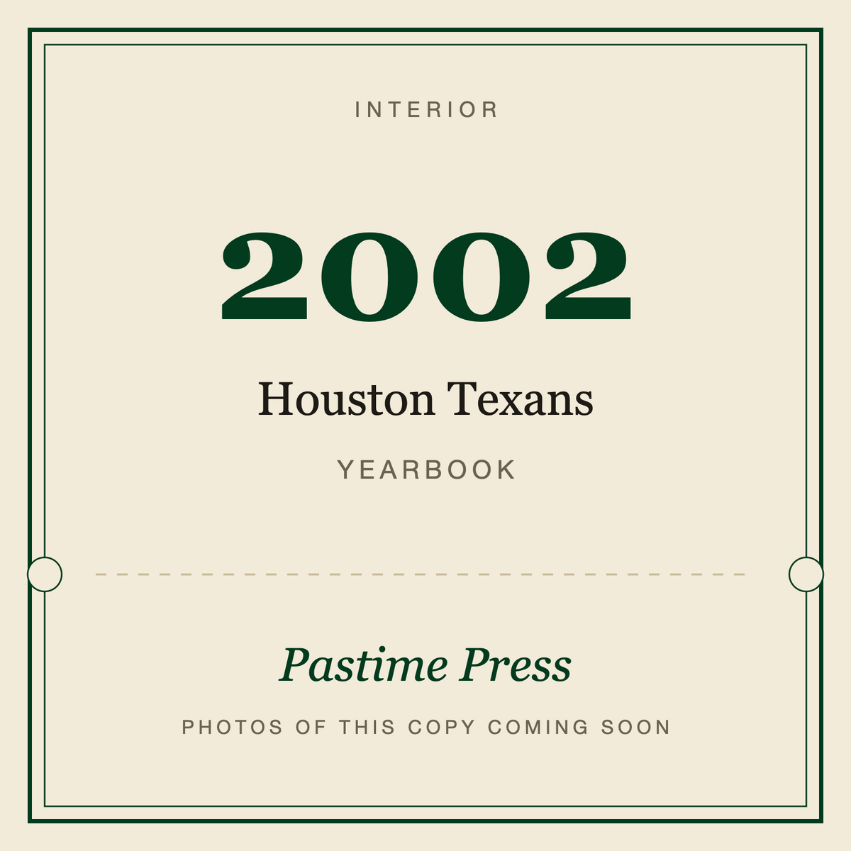 2002 Houston Texans Yearbook, interior