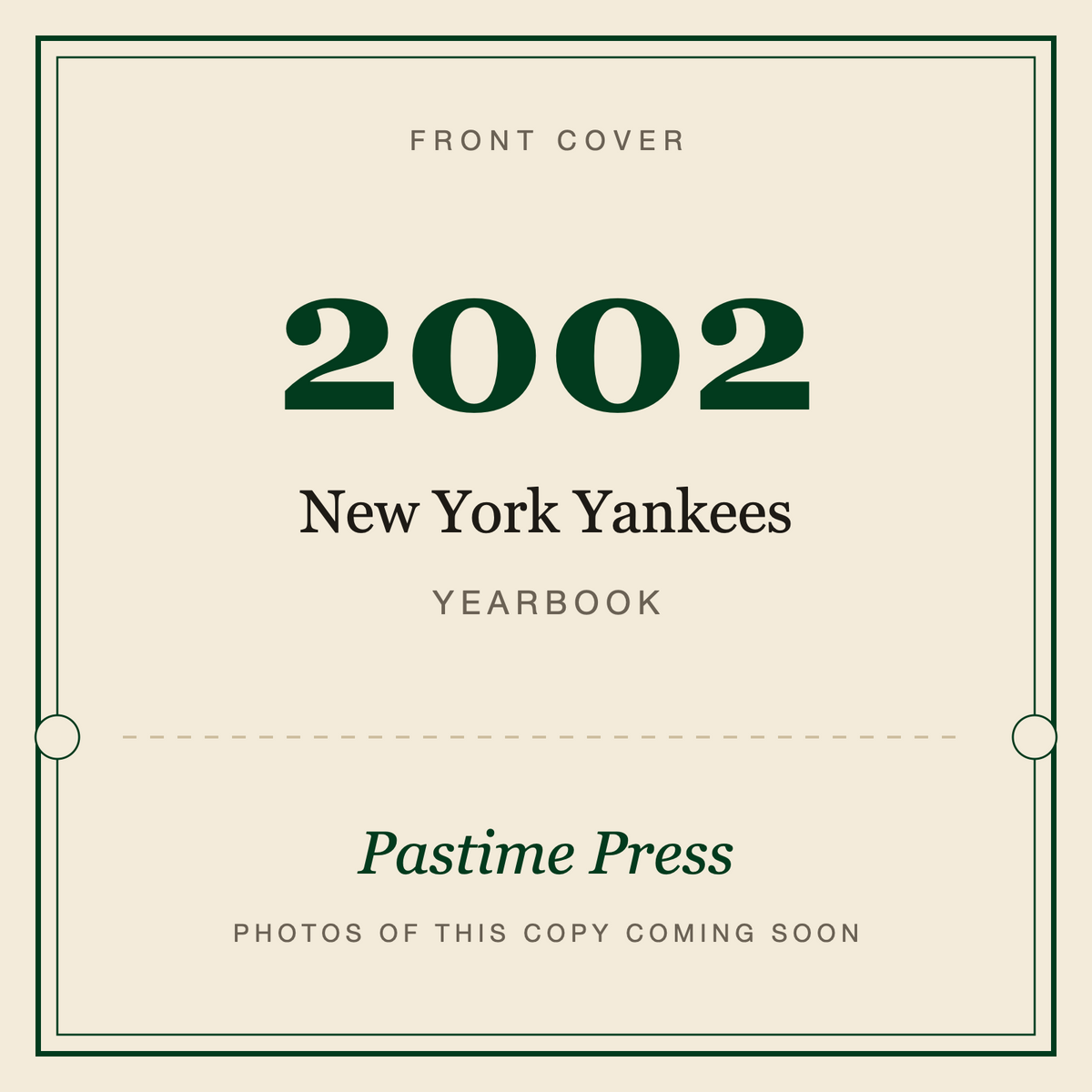 2002 New York Yankees Yearbook, front cover