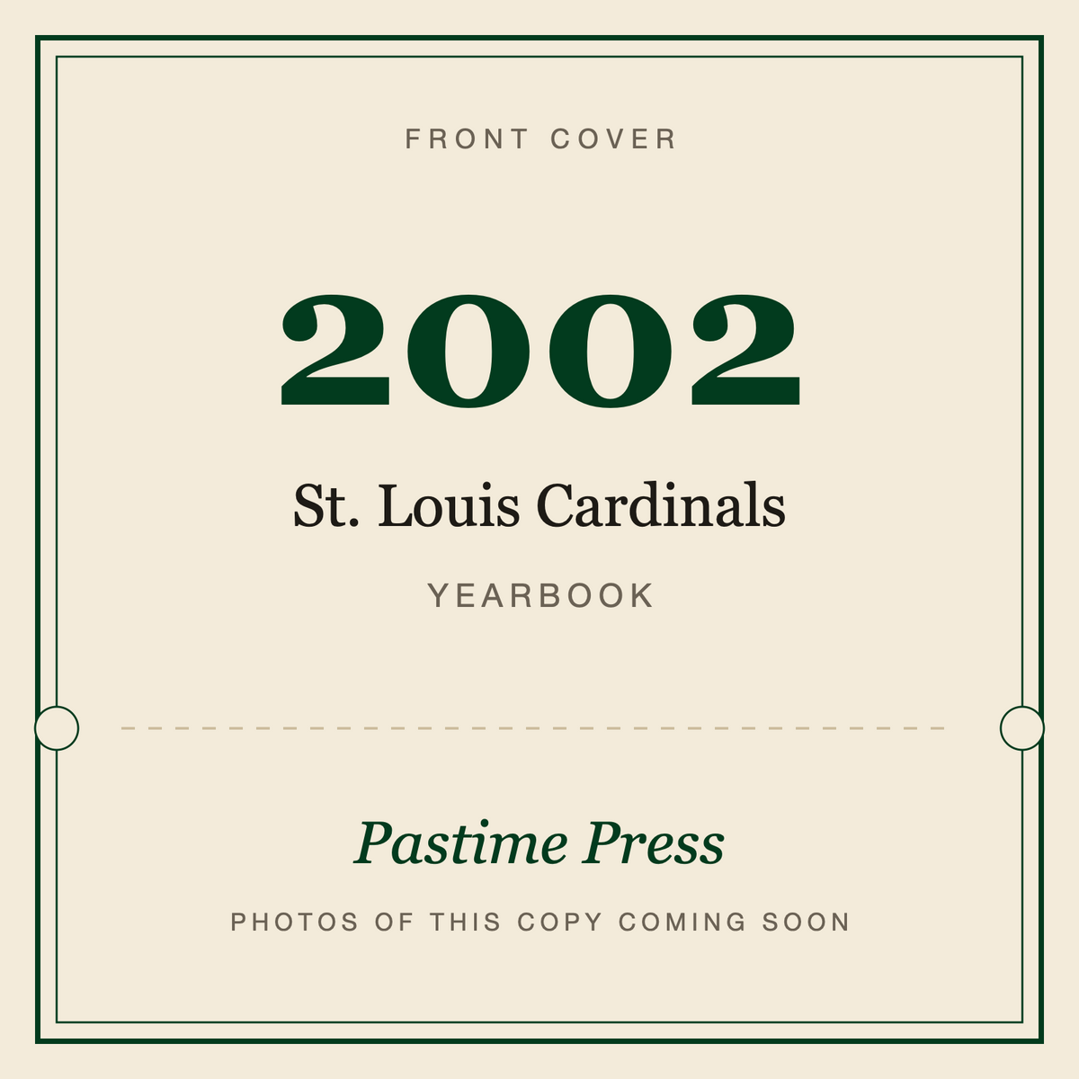 2002 St. Louis Cardinals Yearbook, front cover
