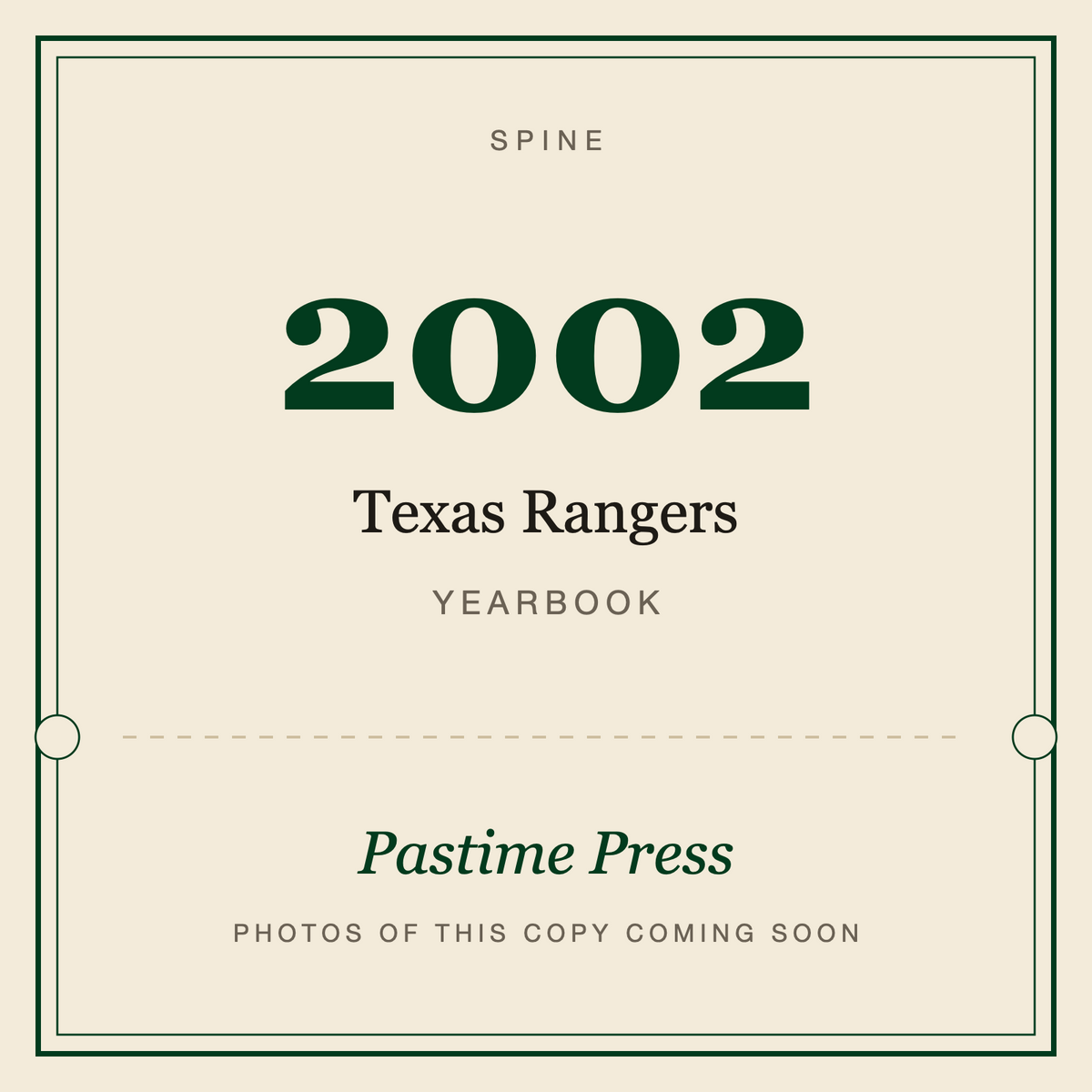 2002 Texas Rangers Yearbook, spine
