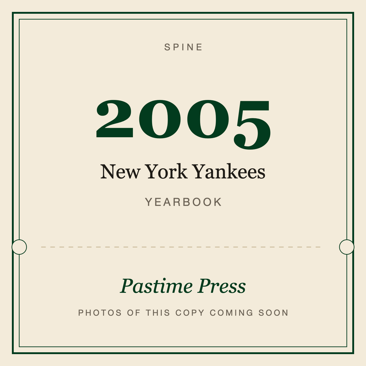 2005 New York Yankees Yearbook, spine