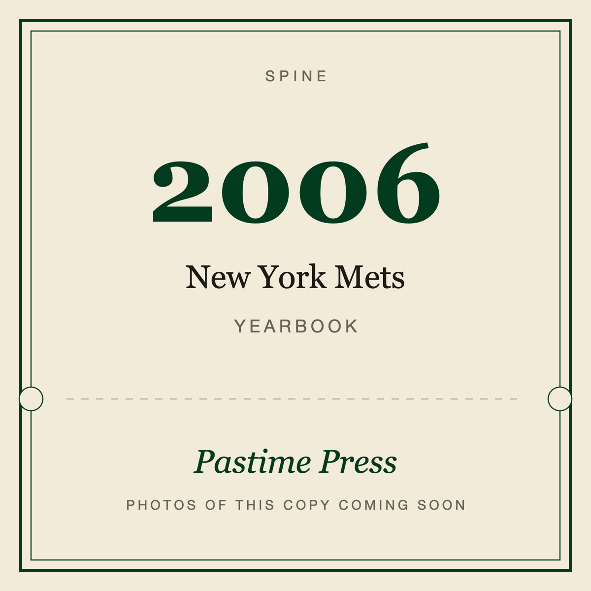 2006 New York Mets Yearbook, spine