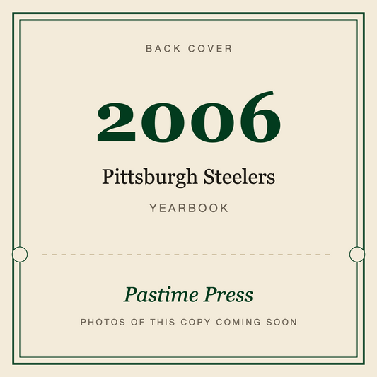 2006 Pittsburgh Steelers Yearbook, back cover