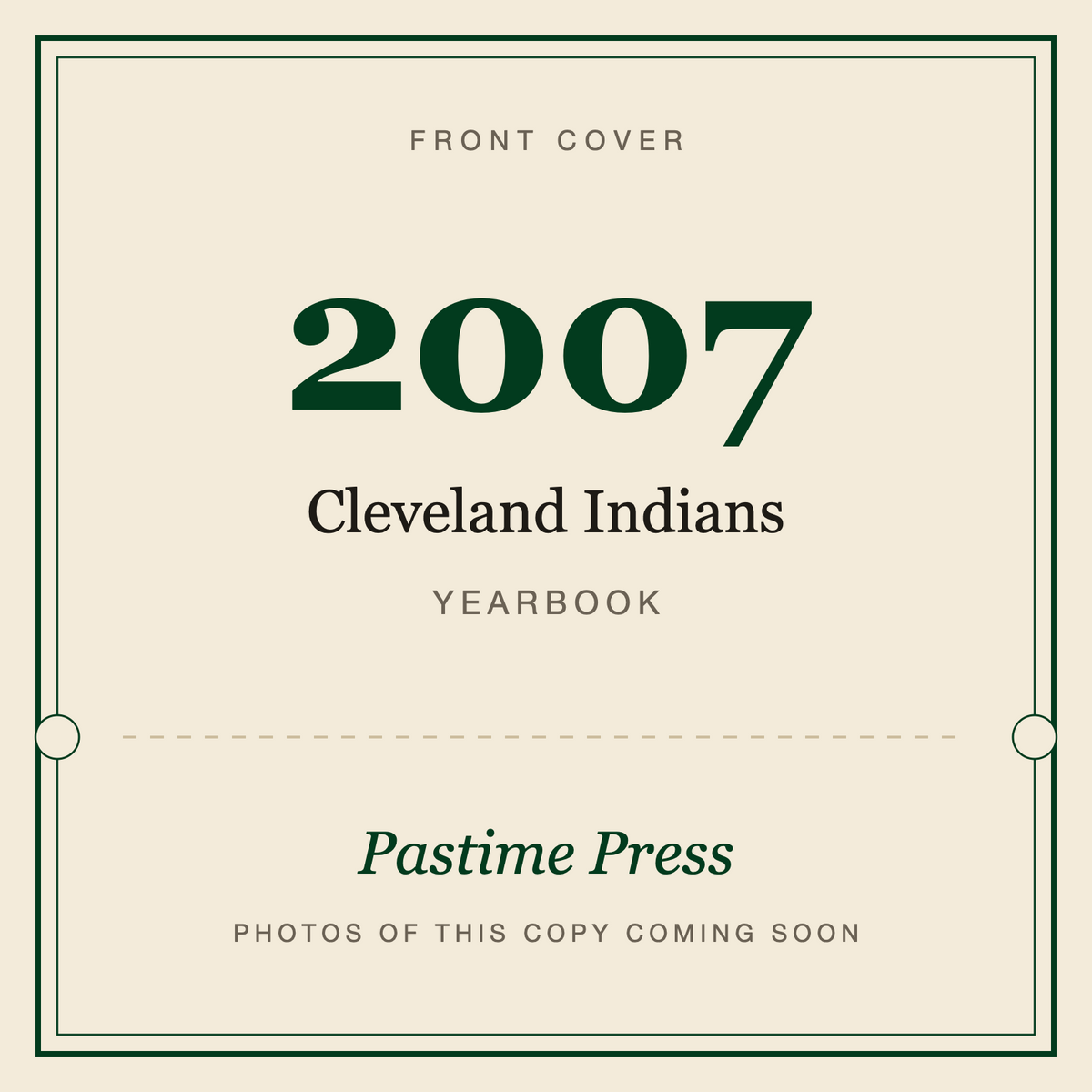 2007 Cleveland Indians Yearbook, front cover