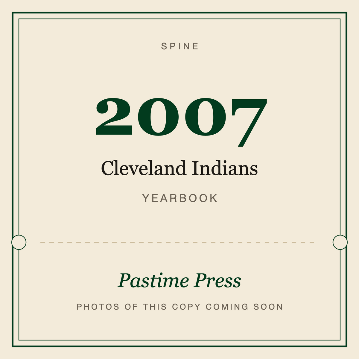 2007 Cleveland Indians Yearbook, spine