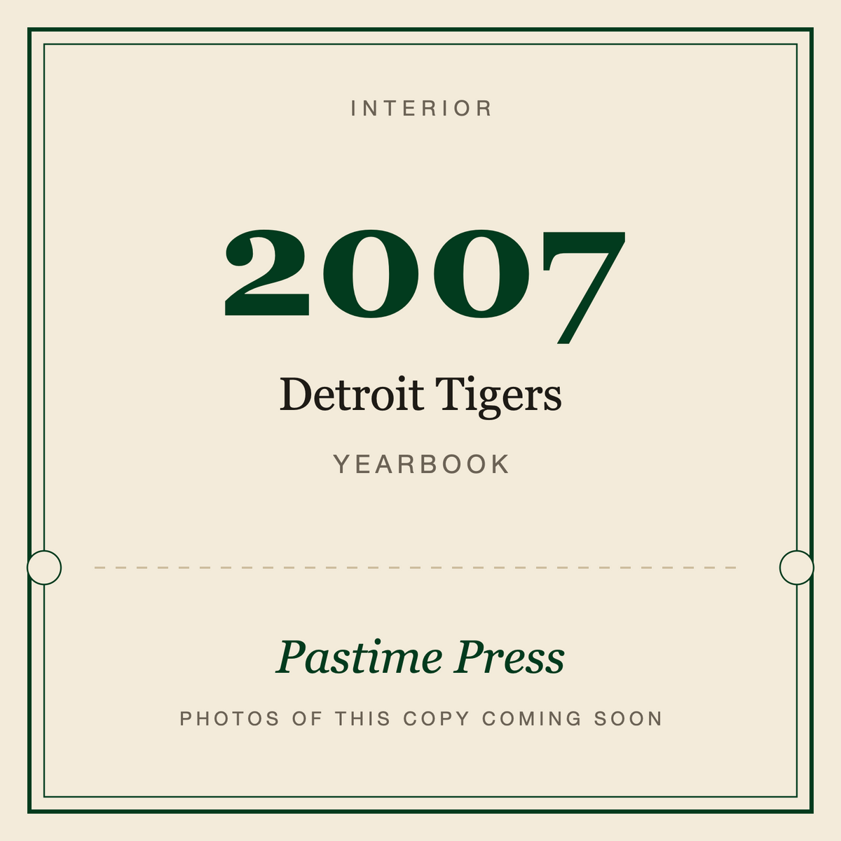 2007 Detroit Tigers Yearbook, interior