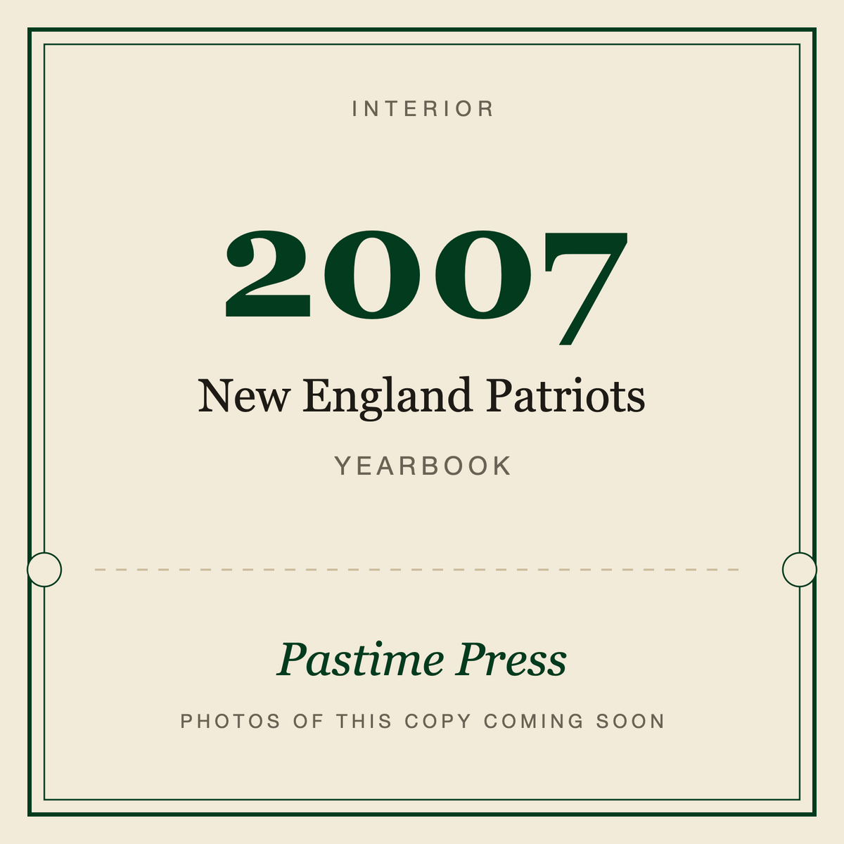 2007 New England Patriots Yearbook, interior
