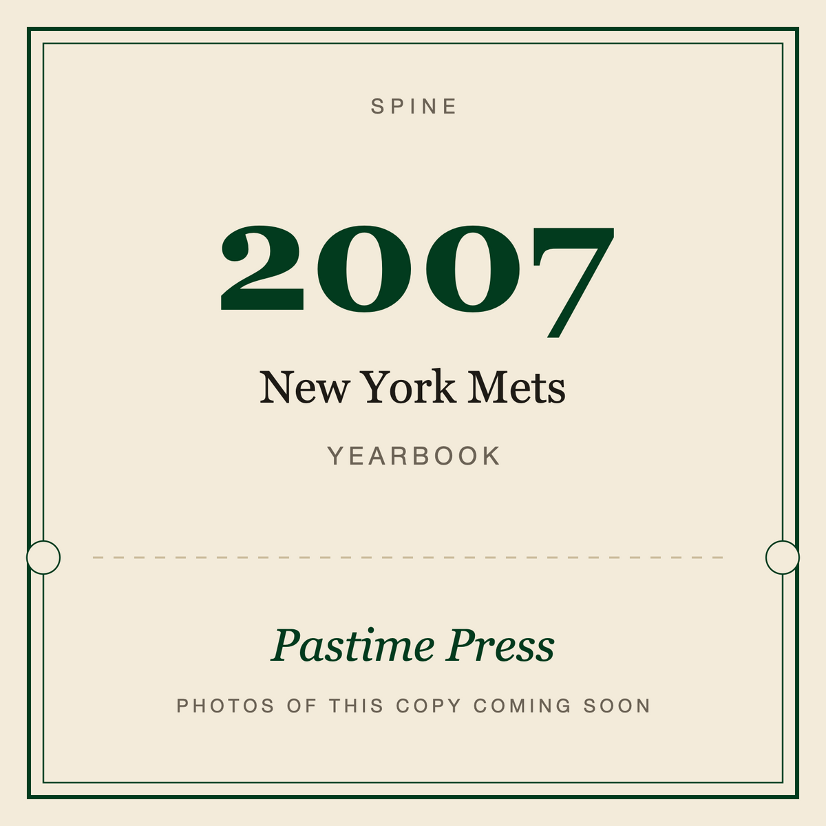 2007 New York Mets Yearbook, spine