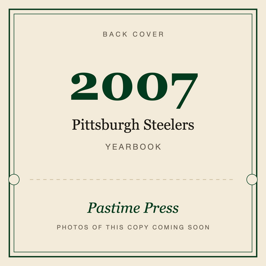 2007 Pittsburgh Steelers Yearbook, back cover