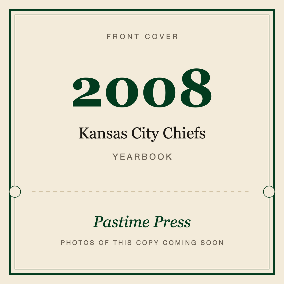 2008 Kansas City Chiefs Yearbook, front cover