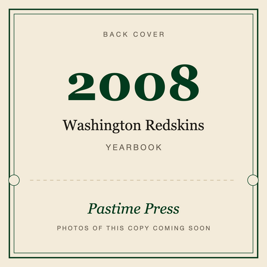 2008 Washington Redskins Yearbook, back cover