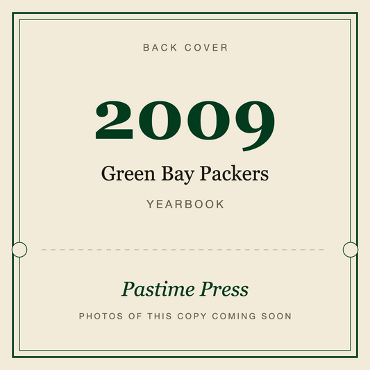 2009 Green Bay Packers Yearbook, back cover