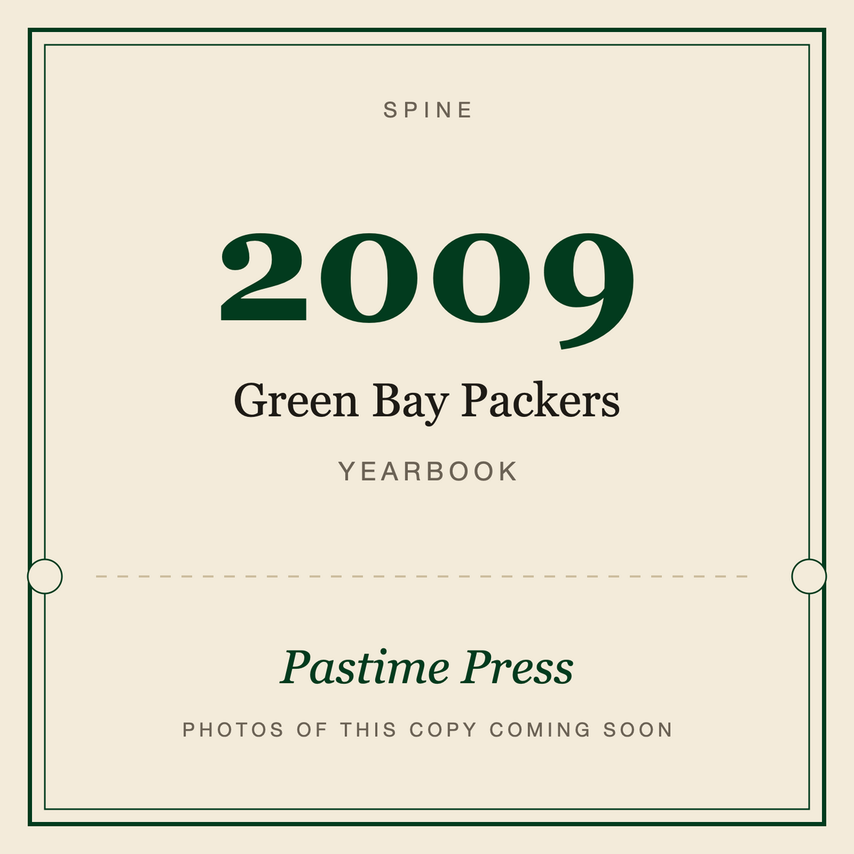 2009 Green Bay Packers Yearbook, spine